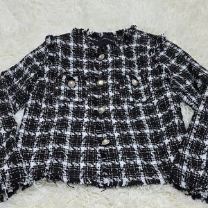 Jealous Tomato Black and White Tweed Blazer